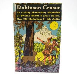 ROBINSON CRUSOE Daniel Defoe 1953 1st Edition Pixie Books Hardcover Illustrated